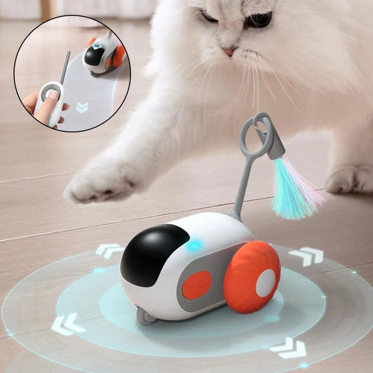 "Remote Control Interactive Cat Car Toy – USB Rechargeable, Automatic Self-Moving Smart Pet Toy"
