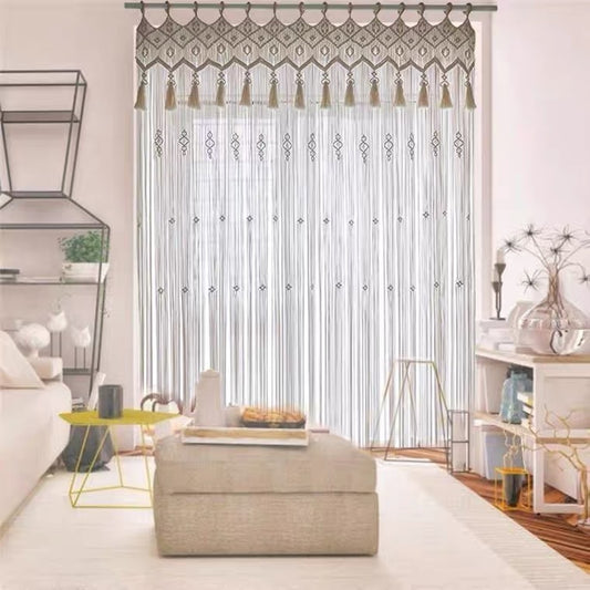 "Bohemian Hand-Woven Tapestry Curtain – Wedding Backdrop, Room Partition & Decorative Hanging"