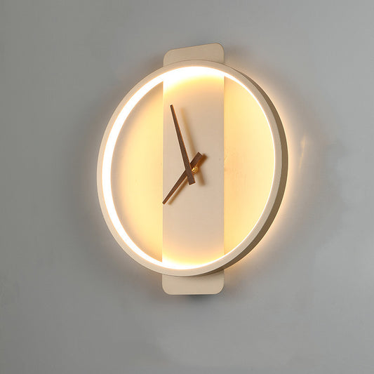"Nordic Wall Lamp with Clock – Modern Bedroom & Bedside Lighting Fixture"
