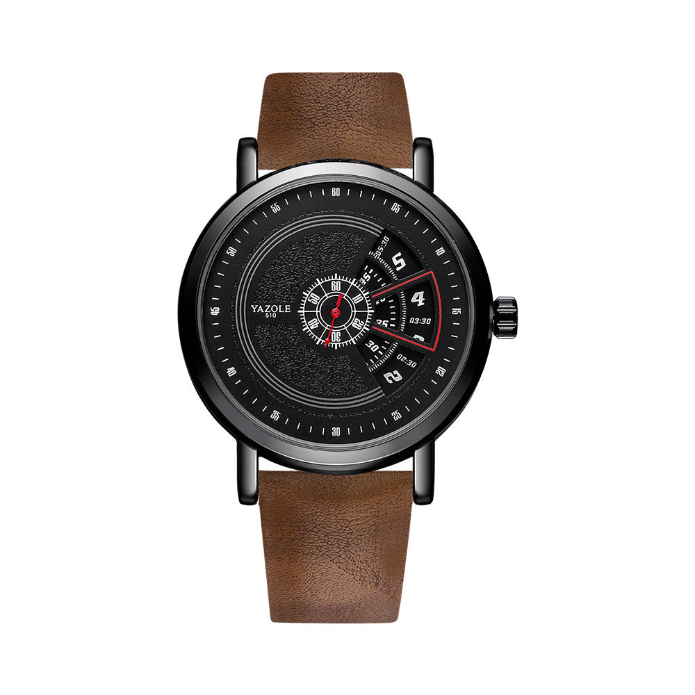 "Men's Waterproof Quartz Watch – Turntable Design Stylish Timepiece"