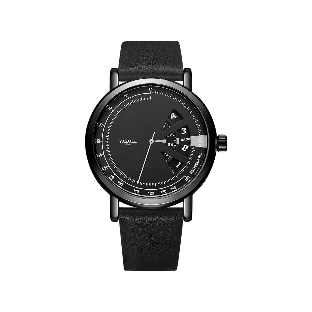 "Men's Waterproof Quartz Watch – Turntable Design Stylish Timepiece"