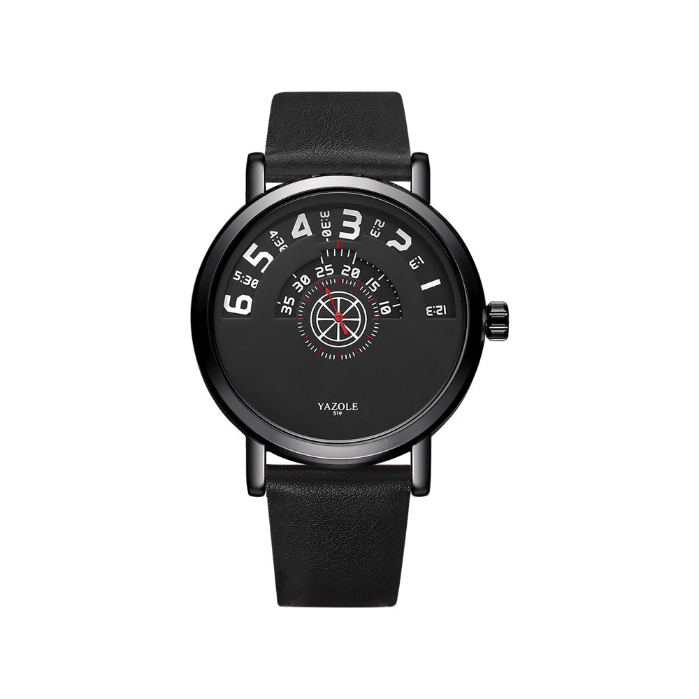 "Men's Waterproof Quartz Watch – Turntable Design Stylish Timepiece"