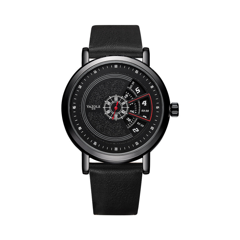 "Men's Waterproof Quartz Watch – Turntable Design Stylish Timepiece"