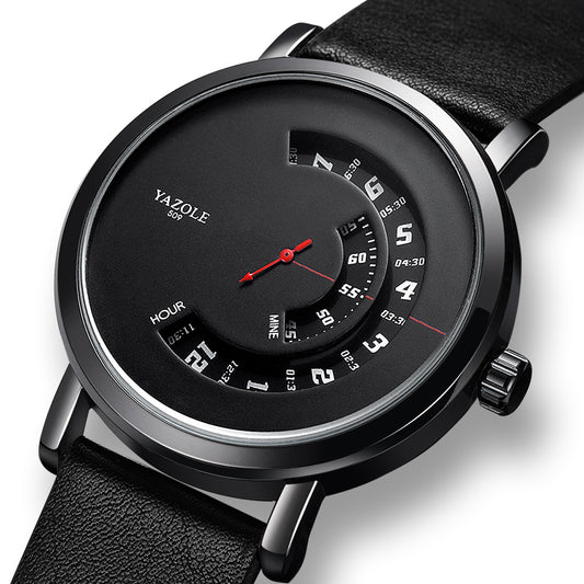 "Men's Waterproof Quartz Watch – Turntable Design Stylish Timepiece"