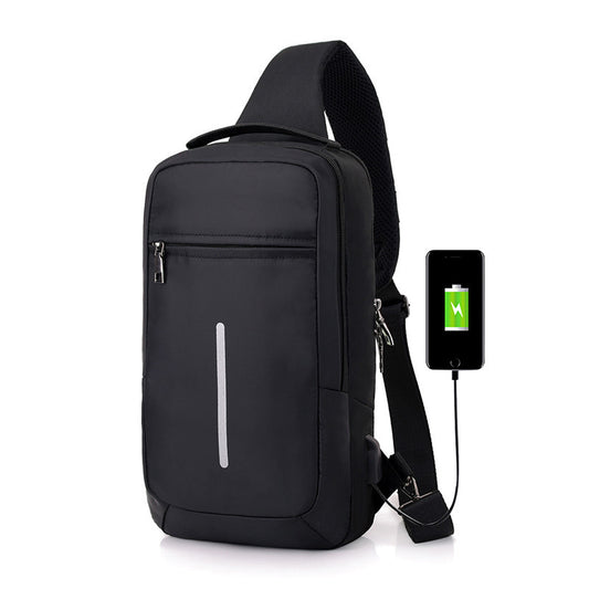 "Anti-Theft USB Charging Chest Bag – Secure Hands-Free Crossbody with Built-In USB Port"