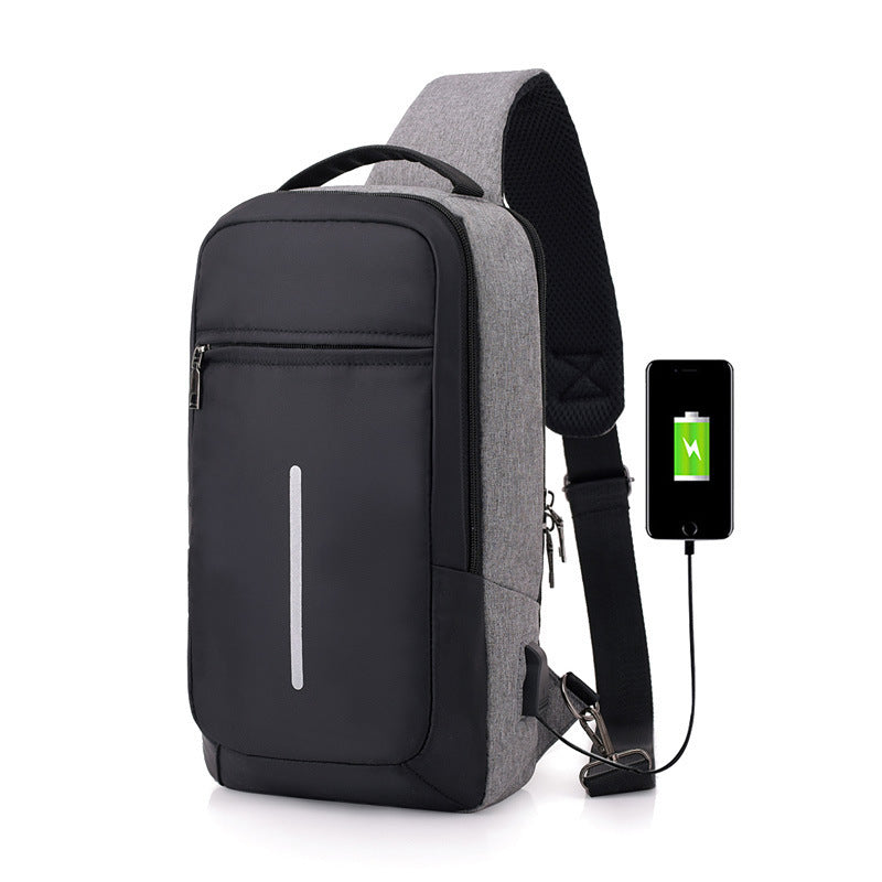 "Anti-Theft USB Charging Chest Bag – Secure Hands-Free Crossbody with Built-In USB Port"