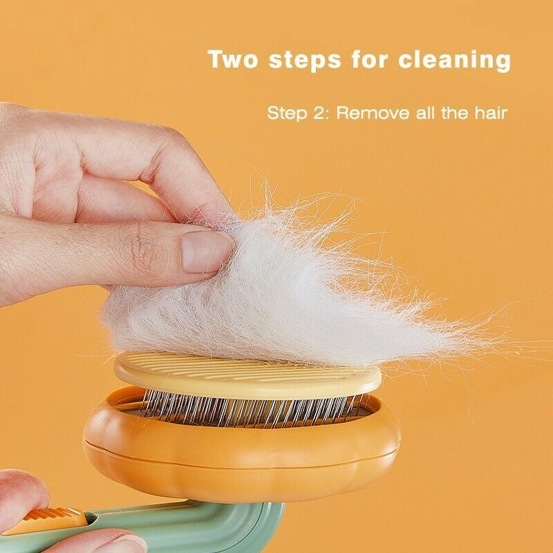 "Pet Pumpkin Self-Cleaning Slicker Brush – Gentle Grooming Tool for Dogs, Cats, Puppies & Rabbits"