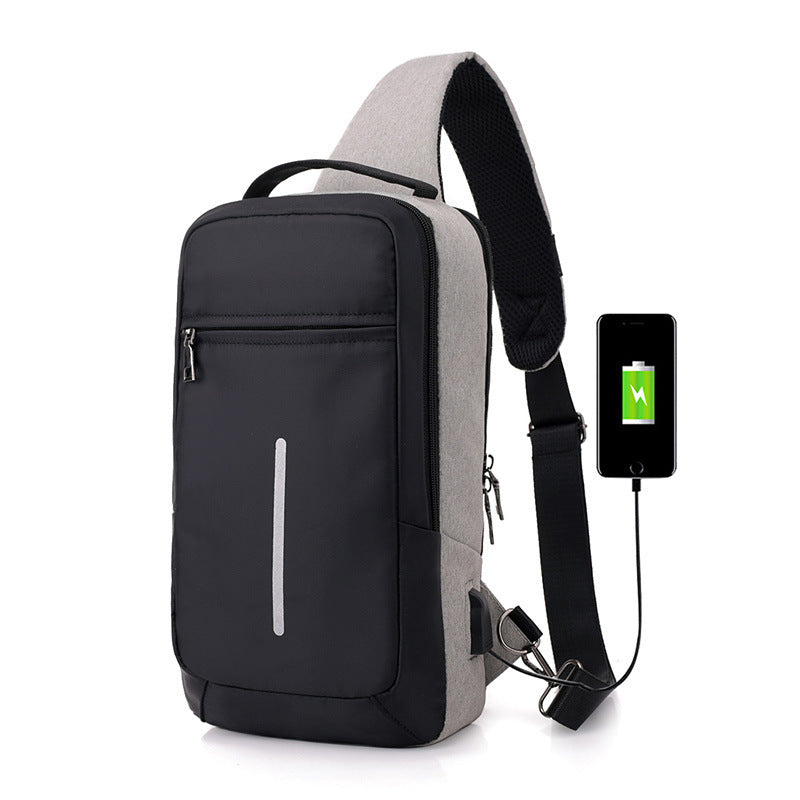 "Anti-Theft USB Charging Chest Bag – Secure Hands-Free Crossbody with Built-In USB Port"