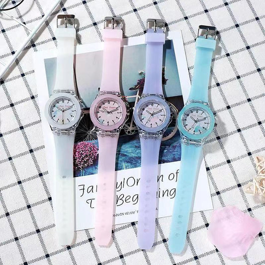 "Silicone Cartoon Children's Luminous Watch with Fruit Pattern"