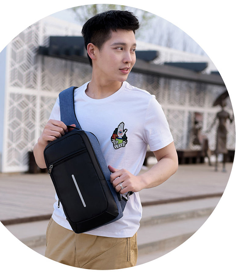 "Anti-Theft USB Charging Chest Bag – Secure Hands-Free Crossbody with Built-In USB Port"