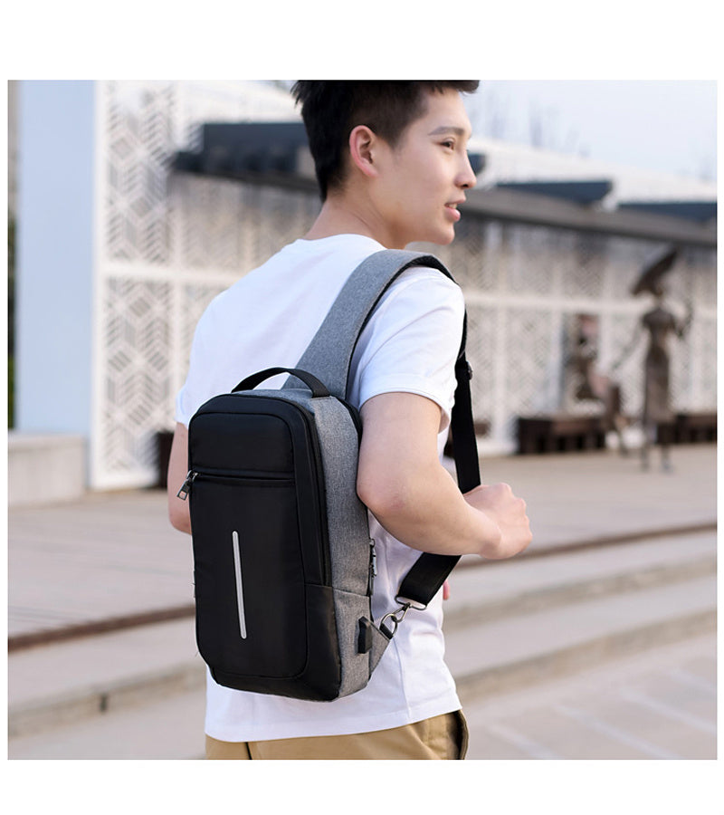 "Anti-Theft USB Charging Chest Bag – Secure Hands-Free Crossbody with Built-In USB Port"