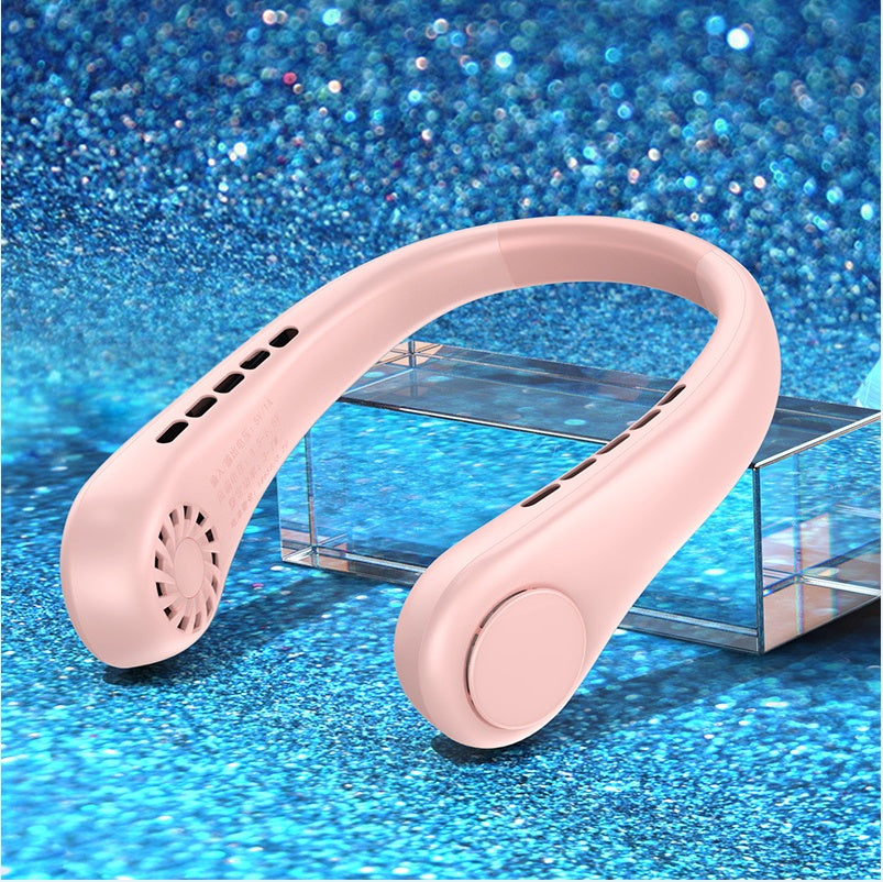 "Portable Bladeless Neck Fan – Rechargeable Hands-Free Air Cooler for Summer Sports & Travel"