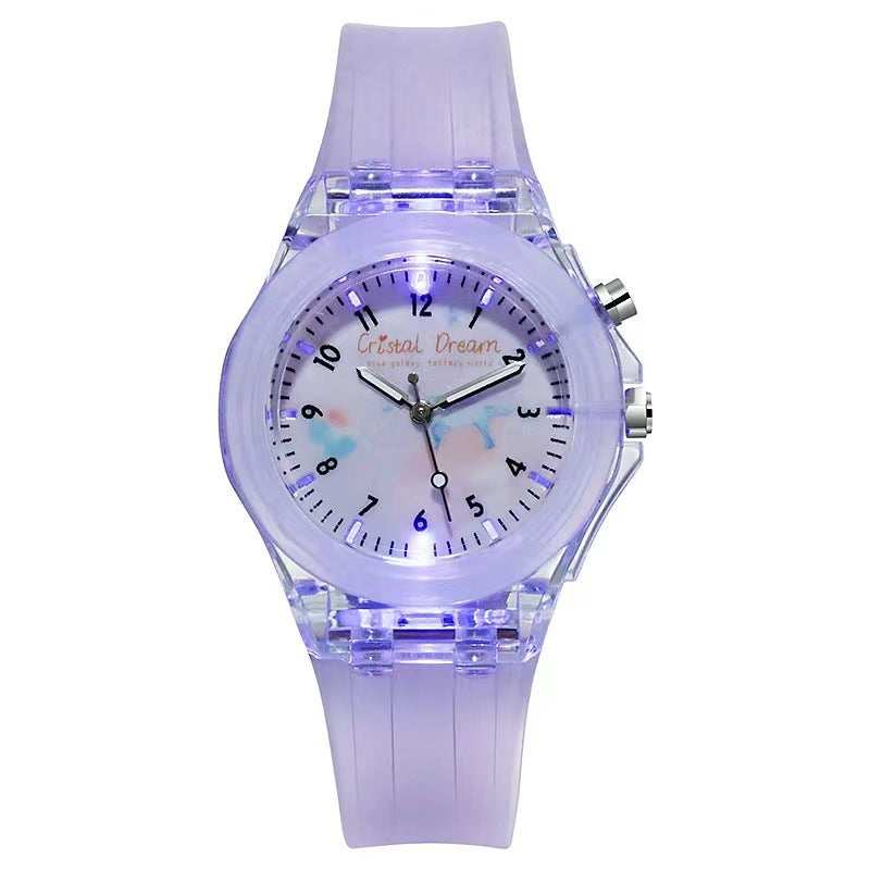 "Silicone Cartoon Children's Luminous Watch with Fruit Pattern"