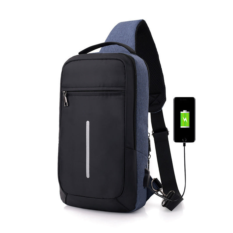 "Anti-Theft USB Charging Chest Bag – Secure Hands-Free Crossbody with Built-In USB Port"