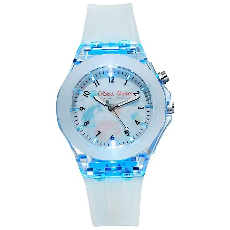 "Silicone Cartoon Children's Luminous Watch with Fruit Pattern"