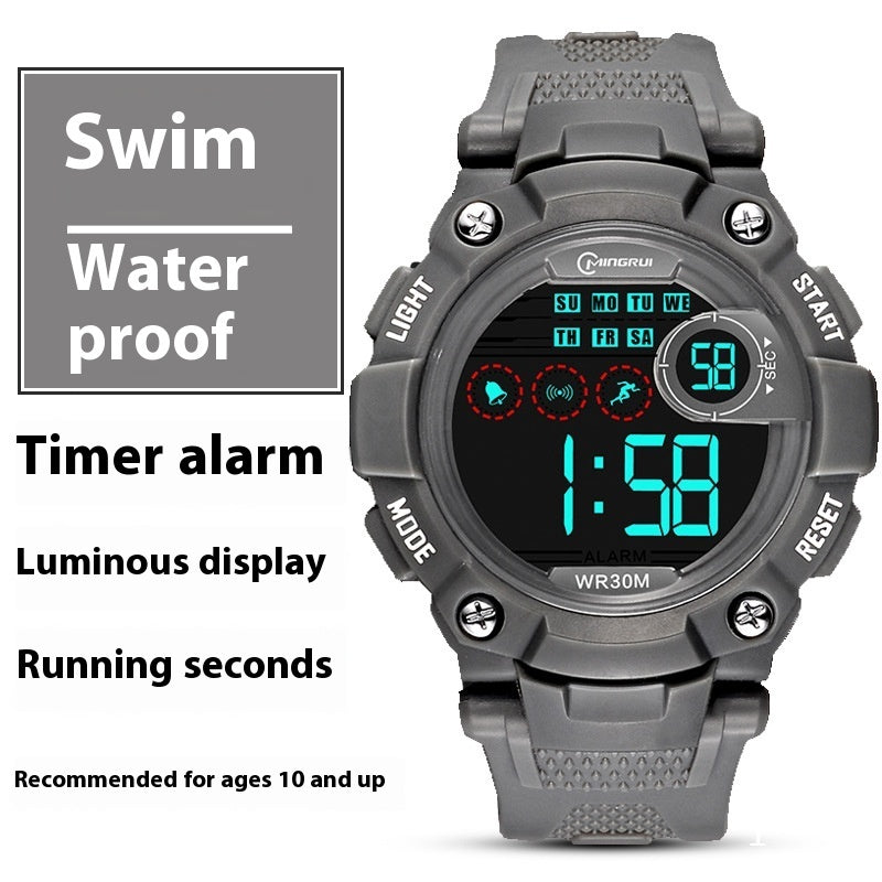 "Waterproof Anti-Fall Multifunctional Sports Electronic Watch for Students"