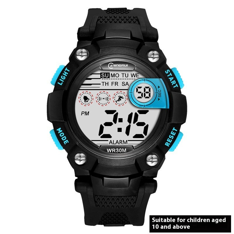 "Waterproof Anti-Fall Multifunctional Sports Electronic Watch for Students"