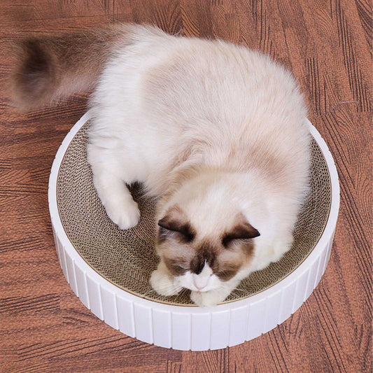 "Round Cat Scratch Plate – Durable Pet Scratching Pad for Cats"