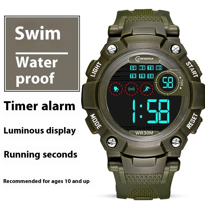 "Waterproof Anti-Fall Multifunctional Sports Electronic Watch for Students"