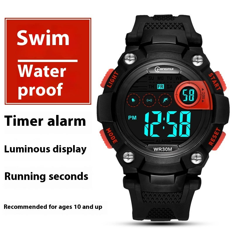 "Waterproof Anti-Fall Multifunctional Sports Electronic Watch for Students"