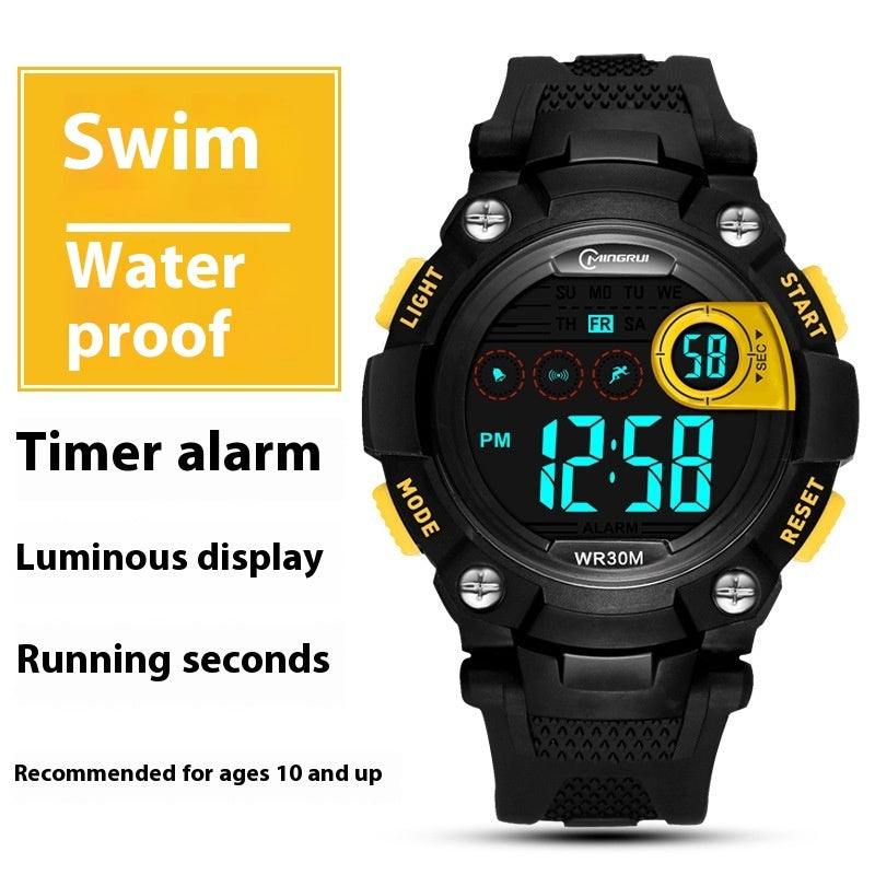 "Waterproof Anti-Fall Multifunctional Sports Electronic Watch for Students"