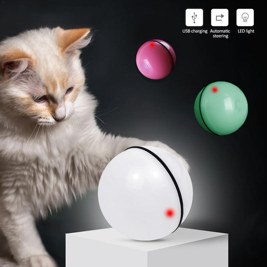 "LED Laser Electronic Rolling Cat Toy Ball – Interactive Funny Pet Toy for Cats"