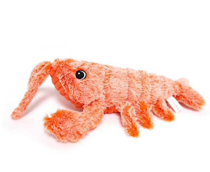 "Electric Jumping Shrimp Pet Toy – USB Rechargeable Simulation Lobster Plush for Cats"