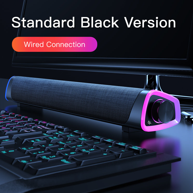 "4D Stereo Sound Bluetooth Speaker Bar with Subwoofer – Compatible with Apple MacBook, Laptop, PC, and Music Players"