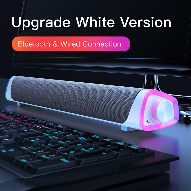 "4D Stereo Sound Bluetooth Speaker Bar with Subwoofer – Compatible with Apple MacBook, Laptop, PC, and Music Players"