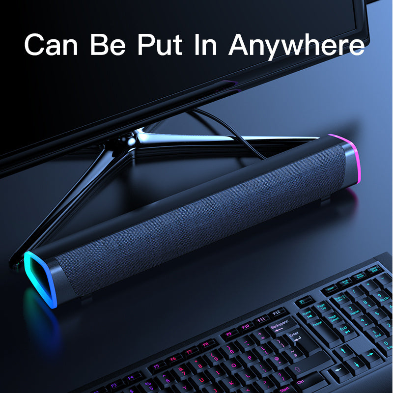 "4D Stereo Sound Bluetooth Speaker Bar with Subwoofer – Compatible with Apple MacBook, Laptop, PC, and Music Players"
