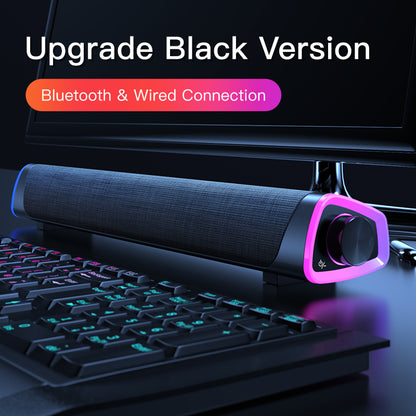 "4D Stereo Sound Bluetooth Speaker Bar with Subwoofer – Compatible with Apple MacBook, Laptop, PC, and Music Players"