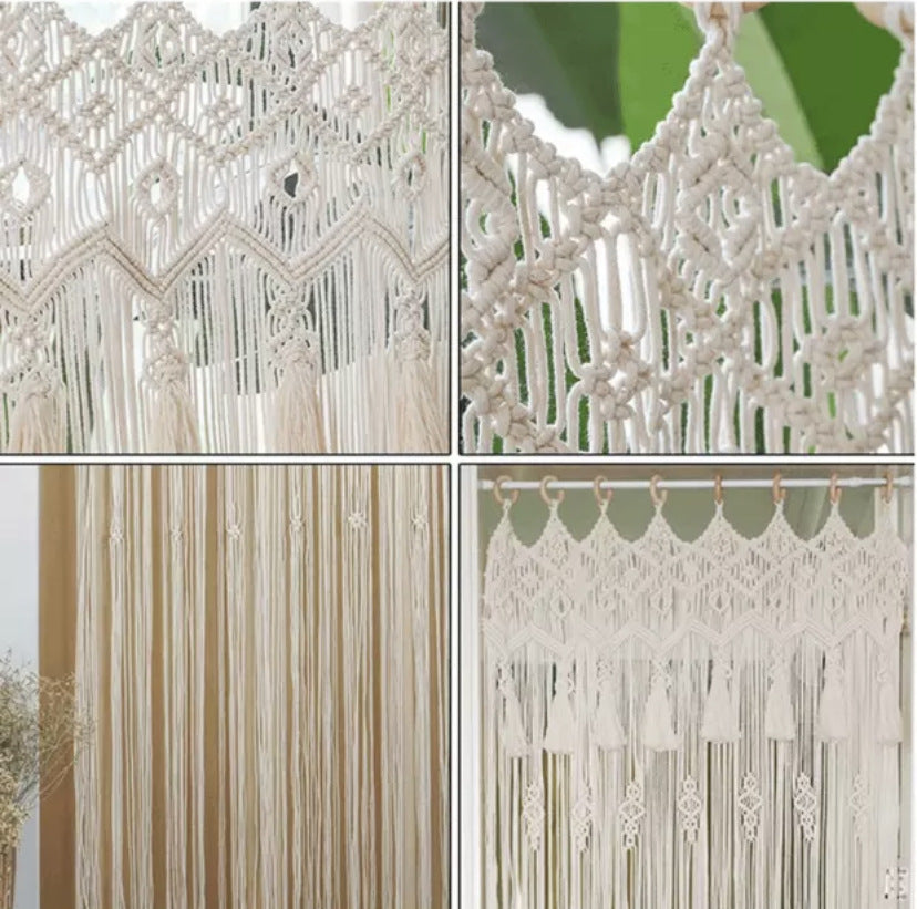 "Bohemian Hand-Woven Tapestry Curtain – Wedding Backdrop, Room Partition & Decorative Hanging"