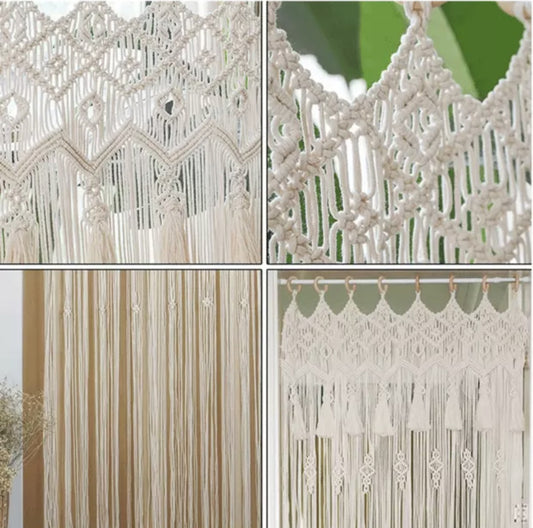 "Bohemian Hand-Woven Tapestry Curtain – Wedding Backdrop, Room Partition & Decorative Hanging"