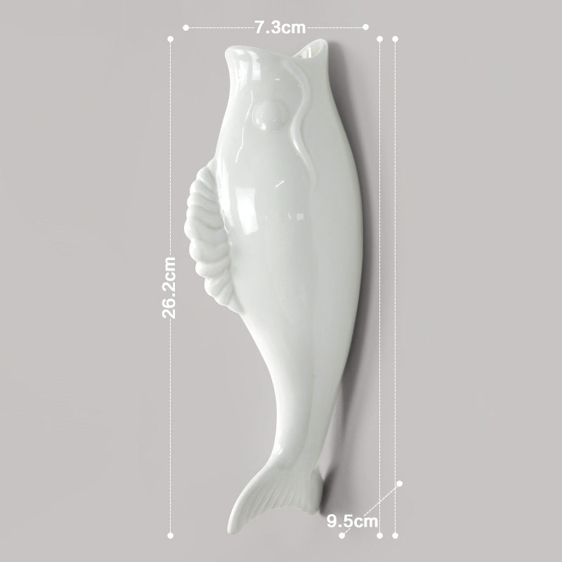 Simple Modern Creative Wall Ceramic Goldfish Vase Restaurant Mural Wall Hanging Three-Dimensional Wall Decoration