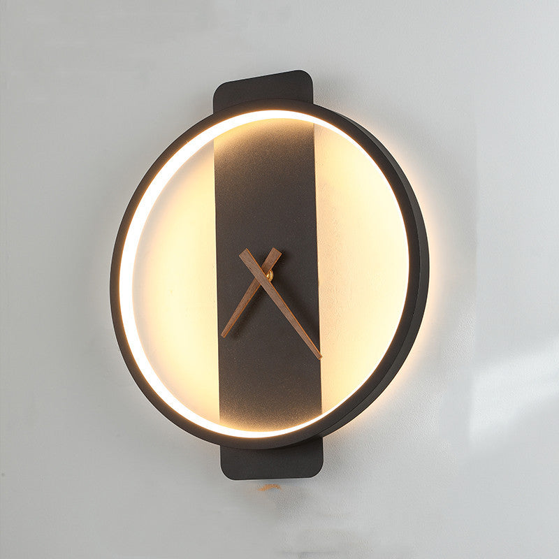 "Nordic Wall Lamp with Clock – Modern Bedroom & Bedside Lighting Fixture"