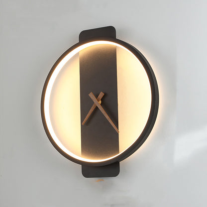 "Nordic Wall Lamp with Clock – Modern Bedroom & Bedside Lighting Fixture"
