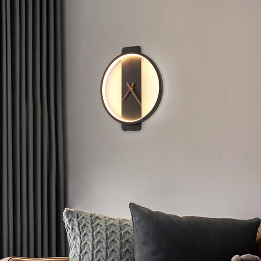 "Nordic Wall Lamp with Clock – Modern Bedroom & Bedside Lighting Fixture"