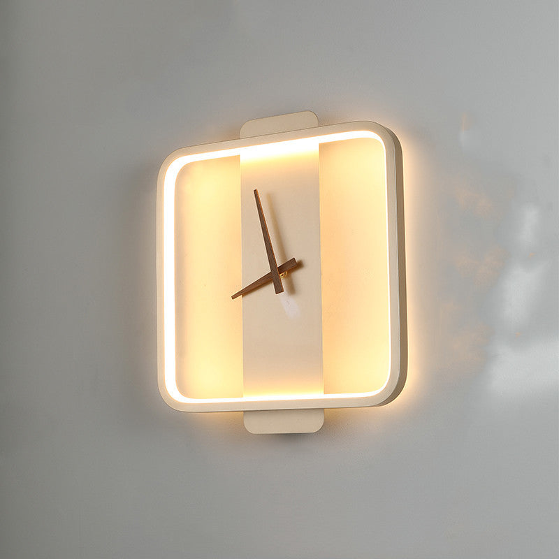 "Nordic Wall Lamp with Clock – Modern Bedroom & Bedside Lighting Fixture"