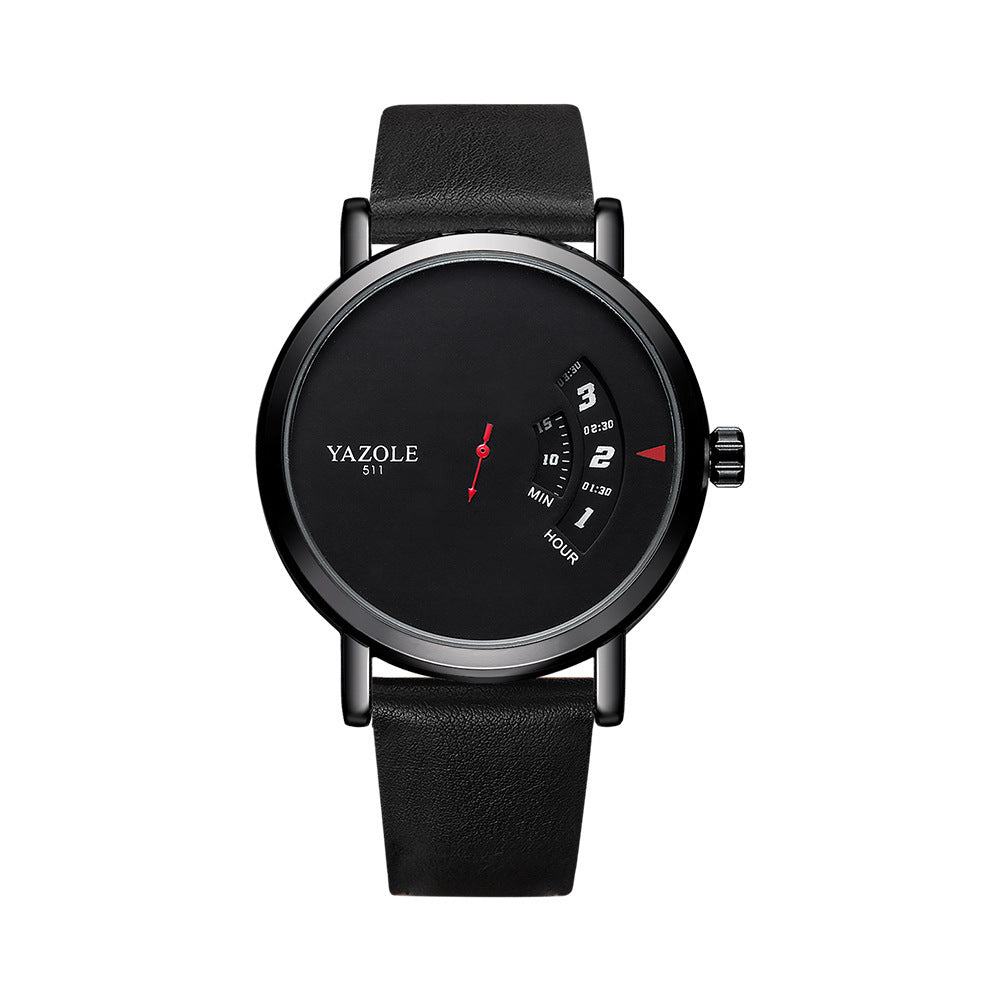 "Men's Waterproof Quartz Watch – Turntable Design Stylish Timepiece"