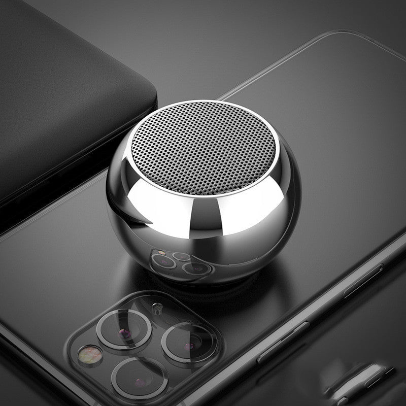"M3 Colorful Wireless 3D Bluetooth Speaker – Mini Electroplated Round Steel Cannon with Subwoofer & U Disk Support"