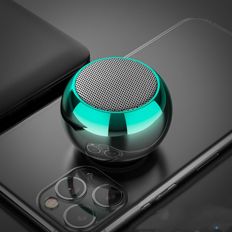 "M3 Colorful Wireless 3D Bluetooth Speaker – Mini Electroplated Round Steel Cannon with Subwoofer & U Disk Support"
