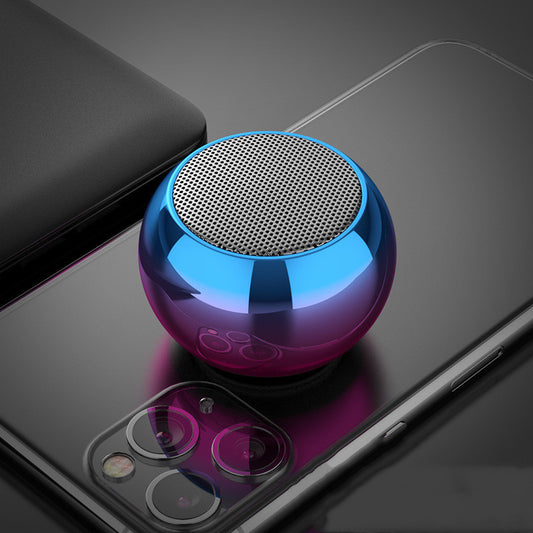 "M3 Colorful Wireless 3D Bluetooth Speaker – Mini Electroplated Round Steel Cannon with Subwoofer & U Disk Support"