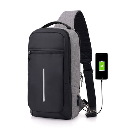 "Anti-Theft USB Charging Chest Bag – Secure Hands-Free Crossbody with Built-In USB Port"