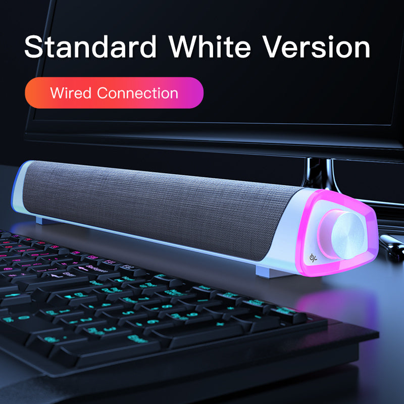 "4D Stereo Sound Bluetooth Speaker Bar with Subwoofer – Compatible with Apple MacBook, Laptop, PC, and Music Players"