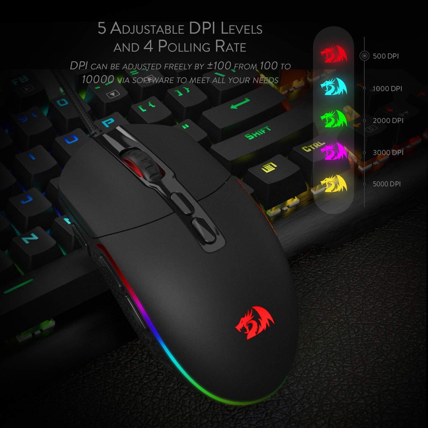 Ergonomic Gaming Mouse – High-Precision Wired/Wireless RGB LED Mouse for Gamers"