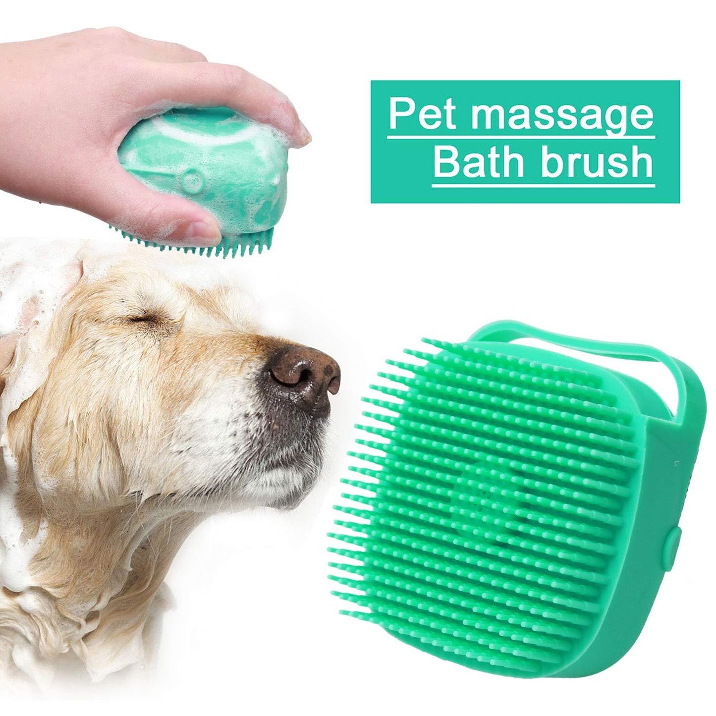 "Pet Dog Shampoo Massager Brush – Soft Silicone Grooming & Bathing Comb for Cats & Dogs"
