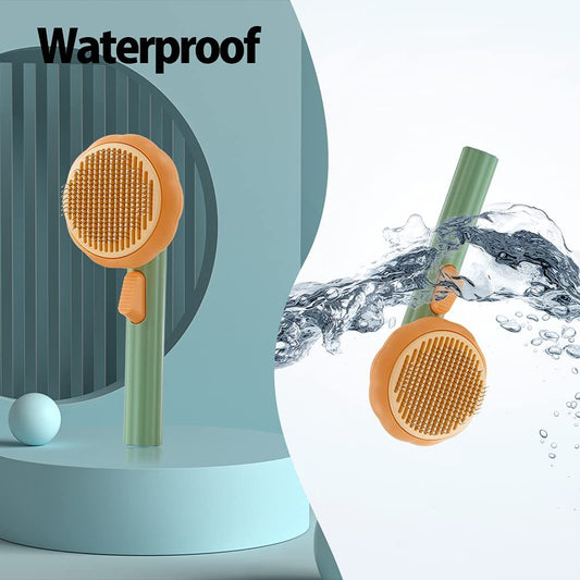 "Pet Pumpkin Self-Cleaning Slicker Brush – Gentle Grooming Tool for Dogs, Cats, Puppies & Rabbits"