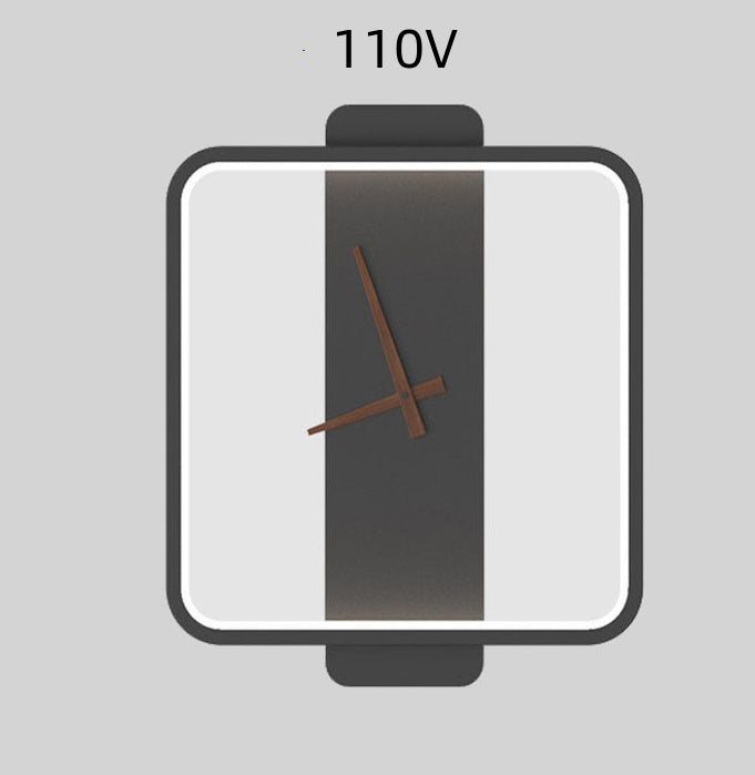 "Nordic Wall Lamp with Clock – Modern Bedroom & Bedside Lighting Fixture"