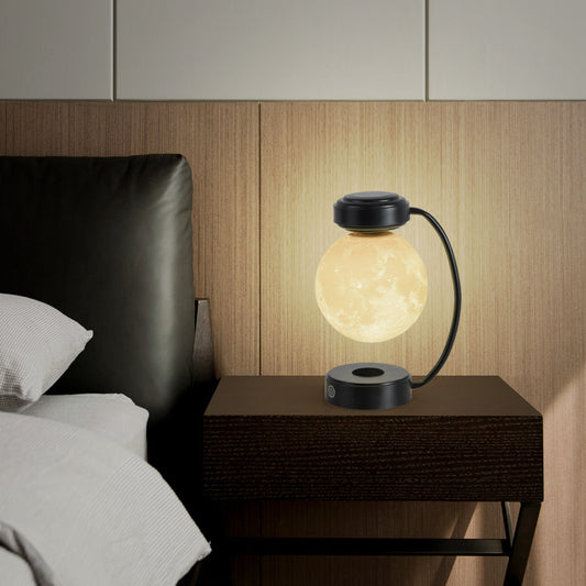 "3D LED Moon Night Light – Wireless Magnetic Levitating Rotating Floating Lamp for Home, Office & Bookshop Decor"