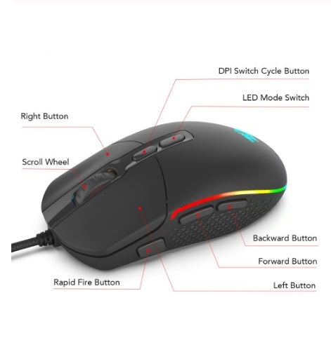 Ergonomic Gaming Mouse – High-Precision Wired/Wireless RGB LED Mouse for Gamers"